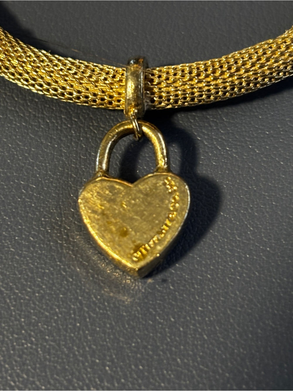 Tiffany & Co - Silver Heart Padlock Mesh Cuff Bracelet - Picture 2 of 10